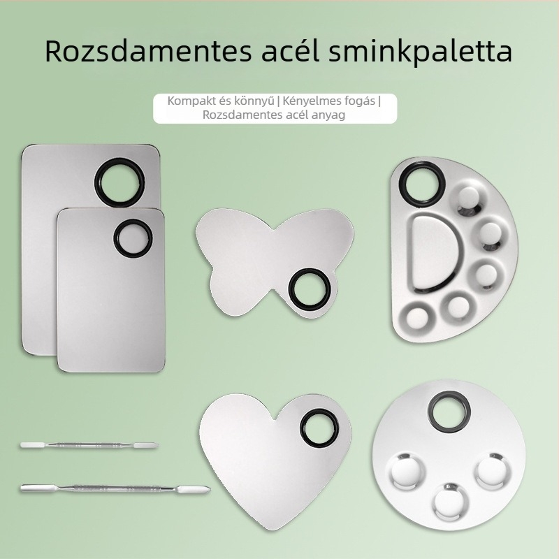 Négyzetes sminkpaletta – rozsdamentes acél, 2 részes készlet, arc-smink segédeszköz