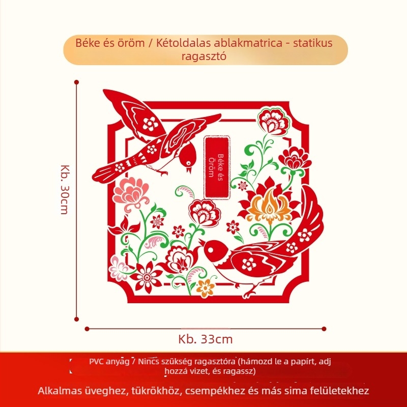 Ablakmatricák – elektrostatikus filmmel, csomagolás: Opp bag, Xiangsheng textile márka, kategória: ablakrácsok