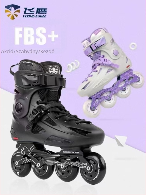 Inline görkorcsolyák felnőtteknek – PVC felső rész, TPR talp, PU kerekek, egysoros kivitel