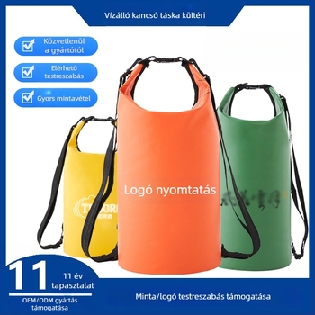 Vízálló vödör táska PVC hálós anyaggal, vízálló anyag, testre szabható logó nyomtatással