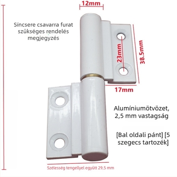 Összecsukható ajtó zsanér, rozsdamentes acél, modell 1, modern minimalist stílus, univerzális ajtók és ablakokhoz