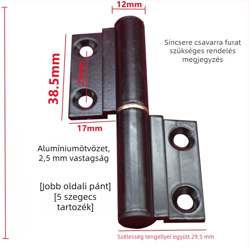 Összecsukható ajtó zsanér, rozsdamentes acél, modell 1, modern minimalist stílus, univerzális ajtók és ablakokhoz