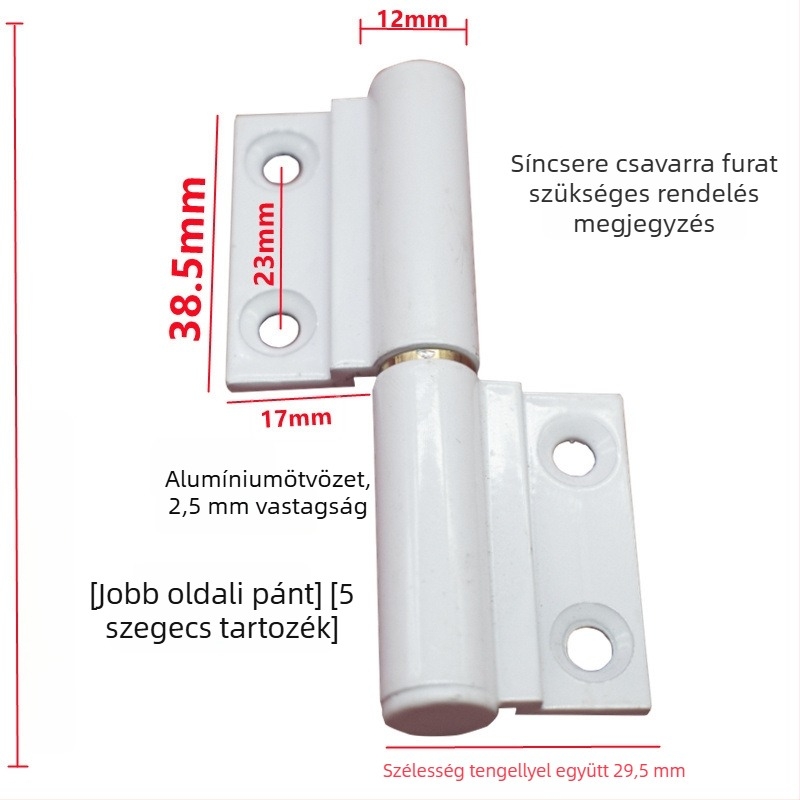Összecsukható ajtó zsanér, rozsdamentes acél, modell 1, modern minimalist stílus, univerzális ajtók és ablakokhoz