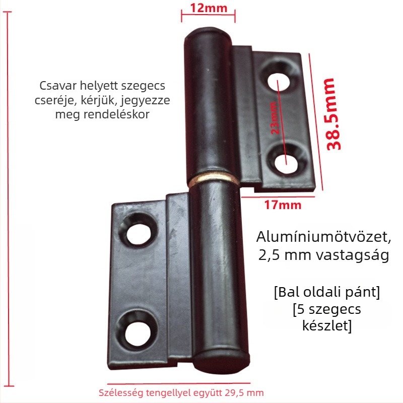 Összecsukható ajtó zsanér, rozsdamentes acél, modell 1, modern minimalist stílus, univerzális ajtók és ablakokhoz