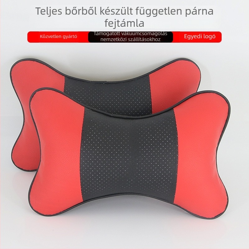 Autófejtámasz párna műbőrből, töltet gyapot, minden évszakhoz, egyszerű stílus