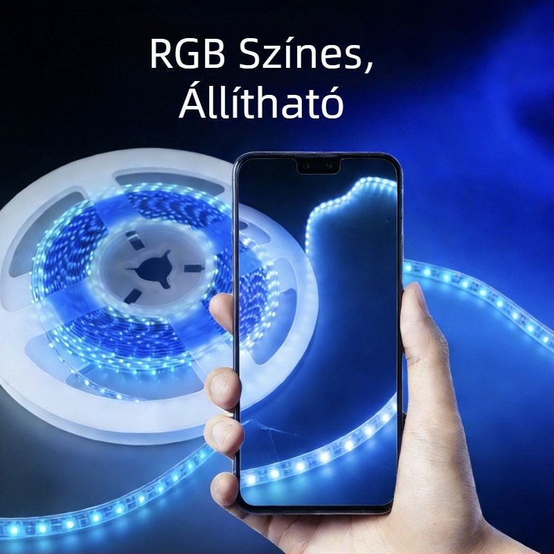 Ultra keskeny LED RGB fénycsík egyponontos vezérléssel, környezeti világítás játékteremhez és autóhoz