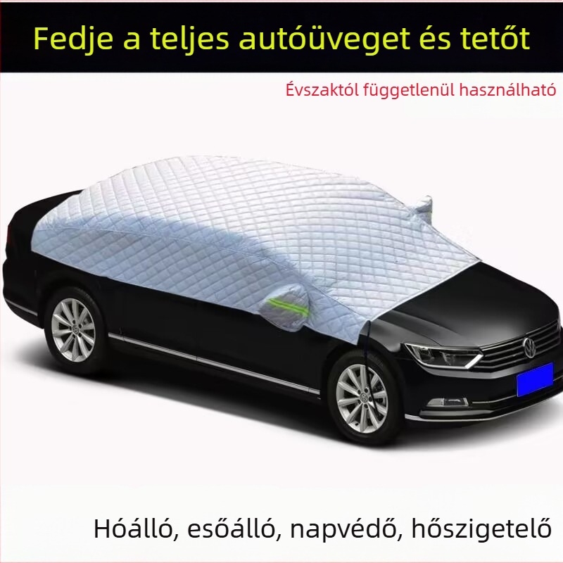 Autó első szélvédő takaró – pamut bársony, univerzális illeszkedés, vízálló, UV- és hővédő, hóálló, megerősített kivitel