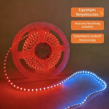 RGB LED-szalag APP-vezérléssel, dimmálható, 5V bemenet, LED 0807