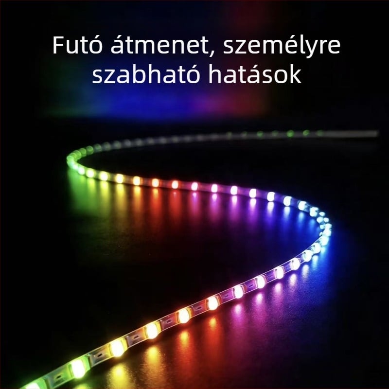 RGB LED-szalag APP-vezérléssel, dimmálható, 5V bemenet, LED 0807