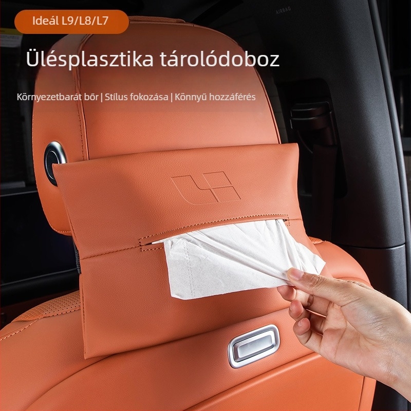 Autó belső függő szalvétatartó (mikroszálas bőr; testreszabás: igen; licencelt magánmárka: igen; élettartam: 10 év)