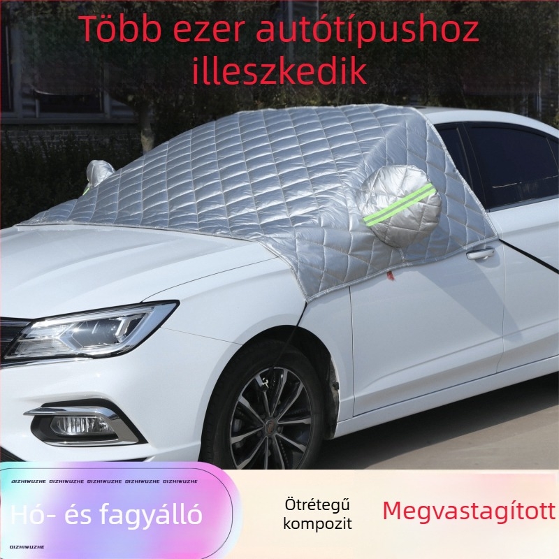 Autó szélvédő téli vastag hőszigetelő takaró – univerzális első üvegvédő, hó és fagy ellen