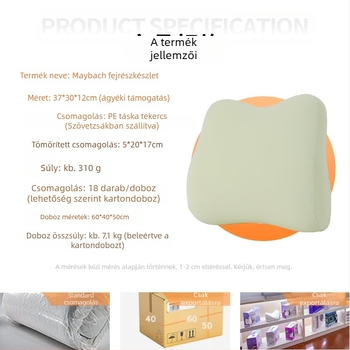 Autóban használható ágyéki támasz és nyakpárna memóriahab töltettel, nejlon külsővel, több szögben állítható, univerzális illeszkedés