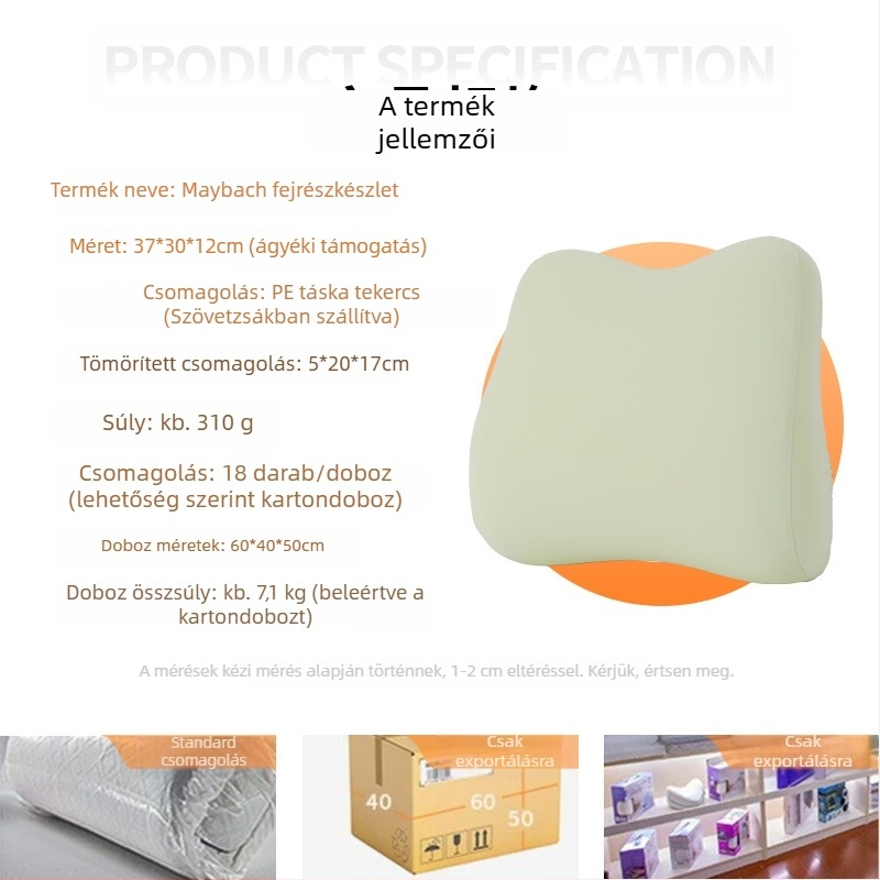 Autóban használható ágyéki támasz és nyakpárna memóriahab töltettel, nejlon külsővel, több szögben állítható, univerzális illeszkedés