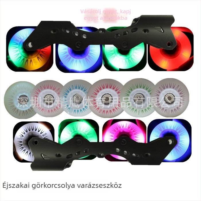 White Aurora PU fénylő kerék gyerekek inline görkorcsolyáihoz
