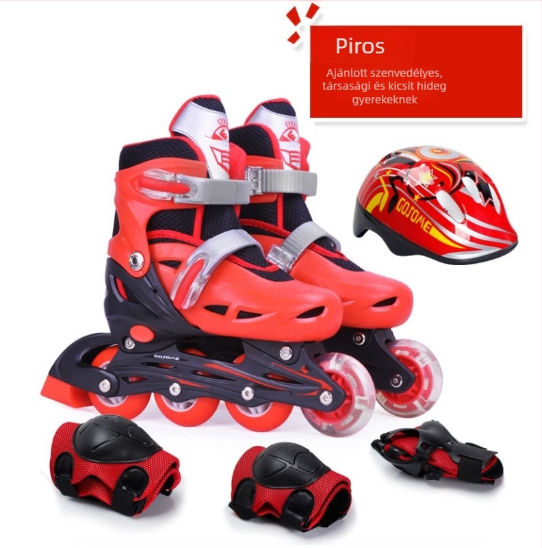 Gao Xin gyerekeknek szóló inline korcsolya, állítható, egysoros kerekekkel, PU felső rész, TPR talp