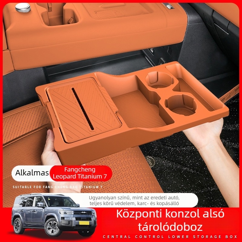 Szilikon belső tároló a központi konzol alsó rekeszéhez, kompatibilis az Equation Leopard Titanium 7-tel