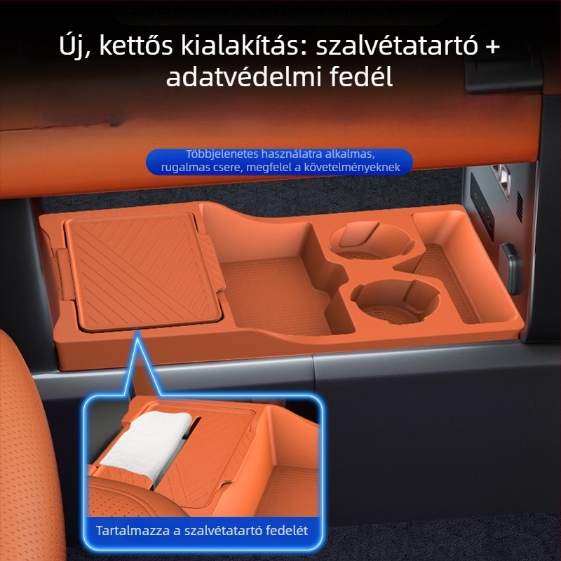Szilikon belső tároló a központi konzol alsó rekeszéhez, kompatibilis az Equation Leopard Titanium 7-tel
