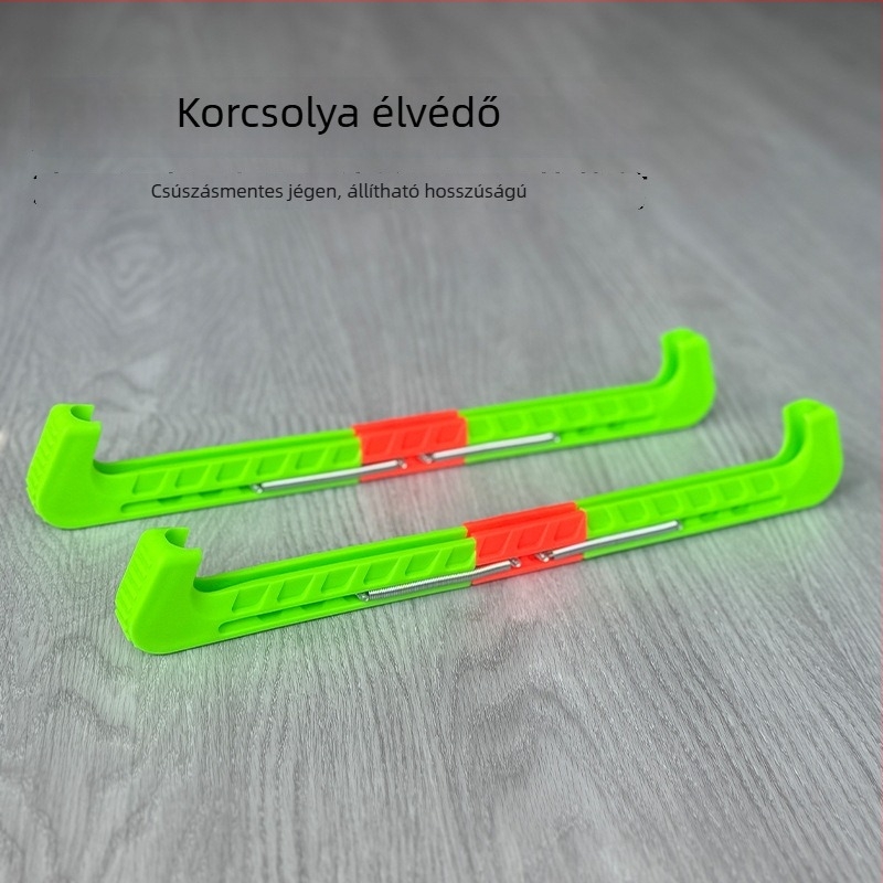 Háromlépcsős korcsolyapenge-védő, állítható rugós védelem jégkoronghoz és műkorcsolyához
