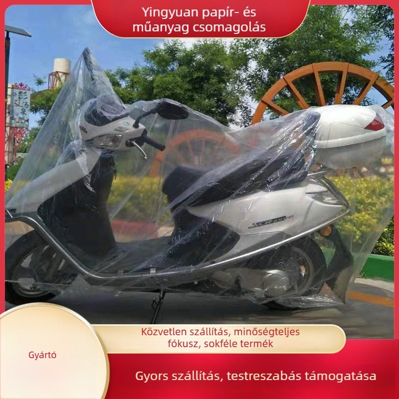 Átlátszó esővédő elektromos kerékpárokhoz – teljes lefedés, por- és vízálló, PE anyag, testreszabható feldolgozás, kompatibilis a hagyományos elektromos kerékpárokkal