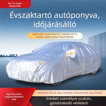 Univerzális autóvédő huzat minden évszakra, vastag fleece béléssel, UV‑védelmet nyújtó, vízálló és porálló