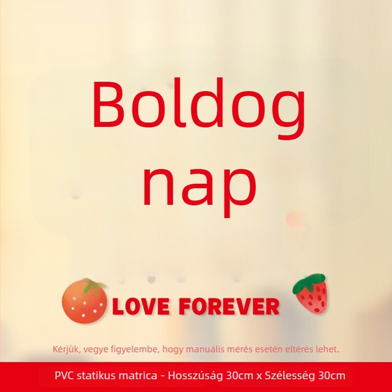 Esküvői ablak matricás készlet – Xiaolu Happy Words, műanyag, nem importált