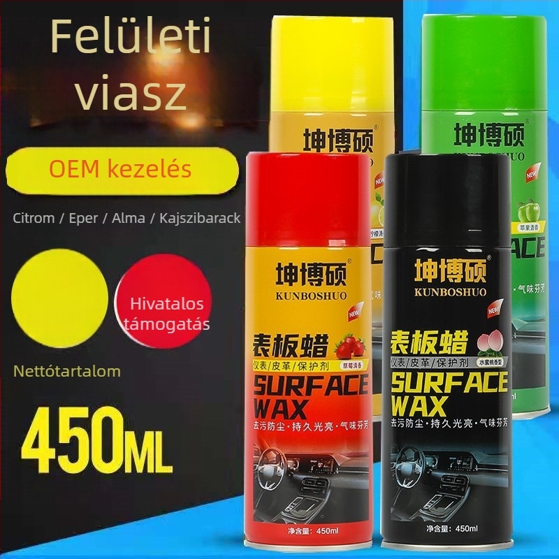 Kun Boshuo Műszerfal-viasz belső kárpitokhoz – Folyékony, gázalapú, 3 éves szavatosság, belső használatra, Tanúsítvány 001