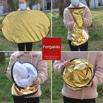 Oval öt az egyben reflektor termékfotózáshoz, összecsukható poliészter, 1 kg