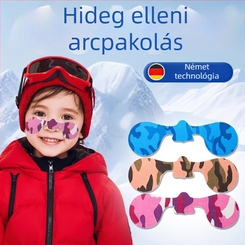 Síarcvédő síeléshez — rajzolt dizájn, fagy elleni védelem, szélálló, UV-védelem kültéri téli korcsolyázáshoz