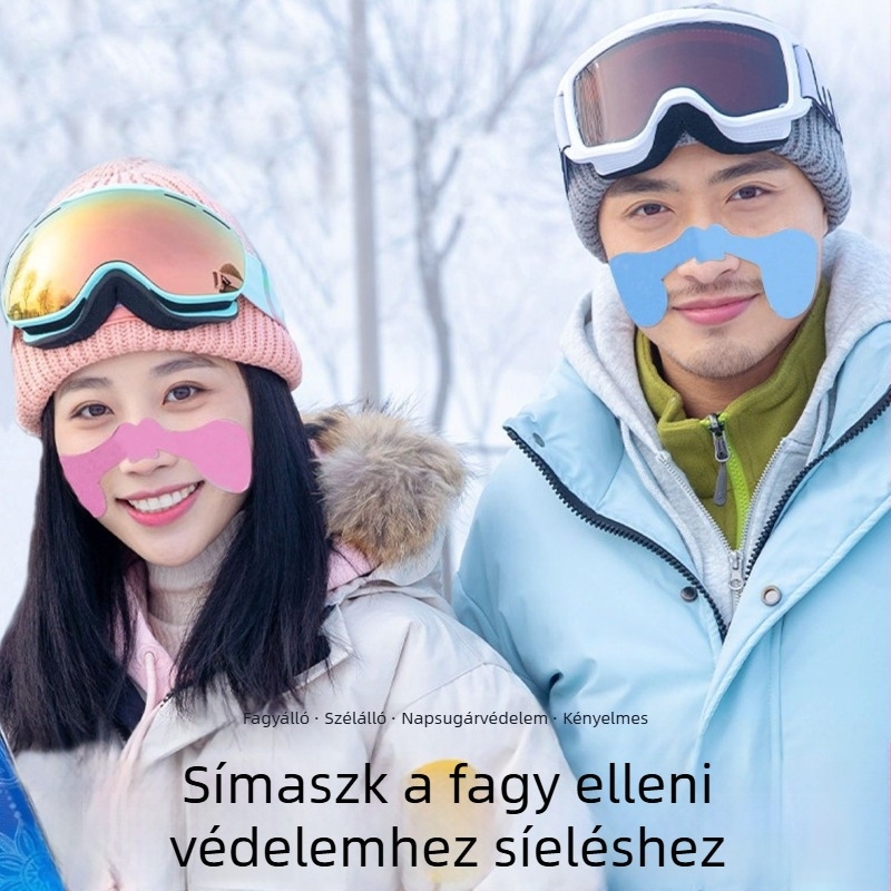 Síarcvédő síeléshez — rajzolt dizájn, fagy elleni védelem, szélálló, UV-védelem kültéri téli korcsolyázáshoz
