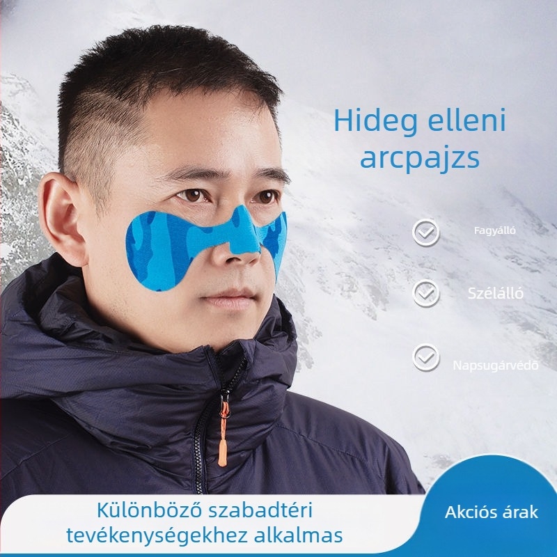 Síarcvédő síeléshez — rajzolt dizájn, fagy elleni védelem, szélálló, UV-védelem kültéri téli korcsolyázáshoz