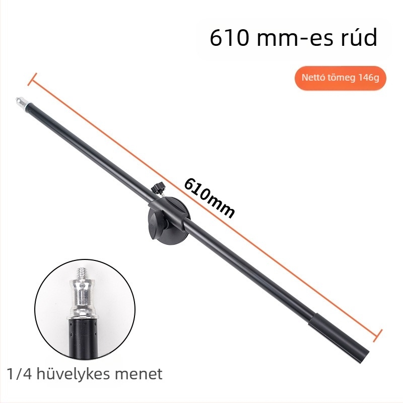 Karbonszálas telefonos élő közvetítésre szolgáló állvány kinyúló karral, 16–19 mm-es csőhöz, teher 2–5 kg