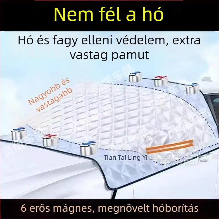 Első szélvédő téli takaró – alumíniumfólia, vastagított kivitel, teleszkópos telepítés, univerzális