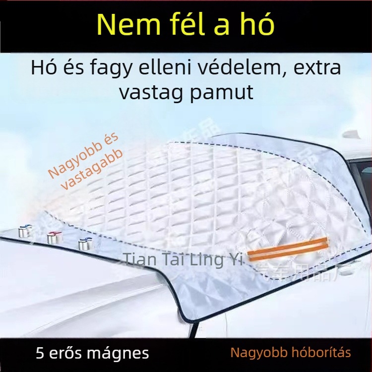 Első szélvédő téli takaró – alumíniumfólia, vastagított kivitel, teleszkópos telepítés, univerzális