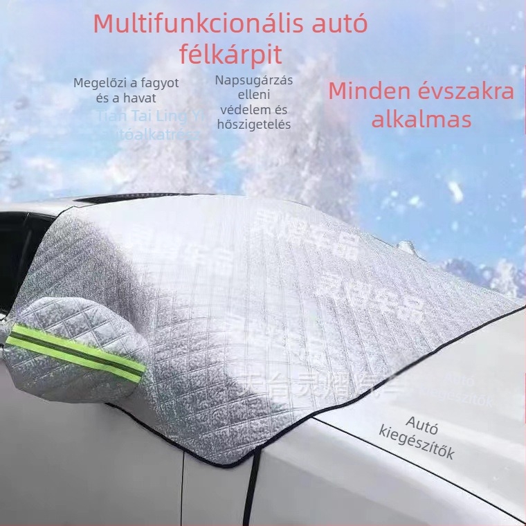 Első szélvédő téli takaró – alumíniumfólia, vastagított kivitel, teleszkópos telepítés, univerzális