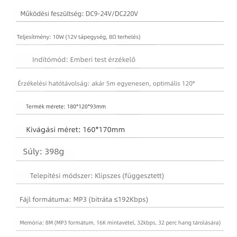 Infravörös riasztóközpont Yuexin YX160, DC12-24V, testreszabható hang
