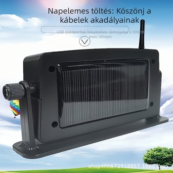 Teherautók gumiabroncs-nyomásfigyelő rendszere – 6 szenzor, külső napelemes ellátás, digitális kijelző, magas pontosság, modell HB06T-1506