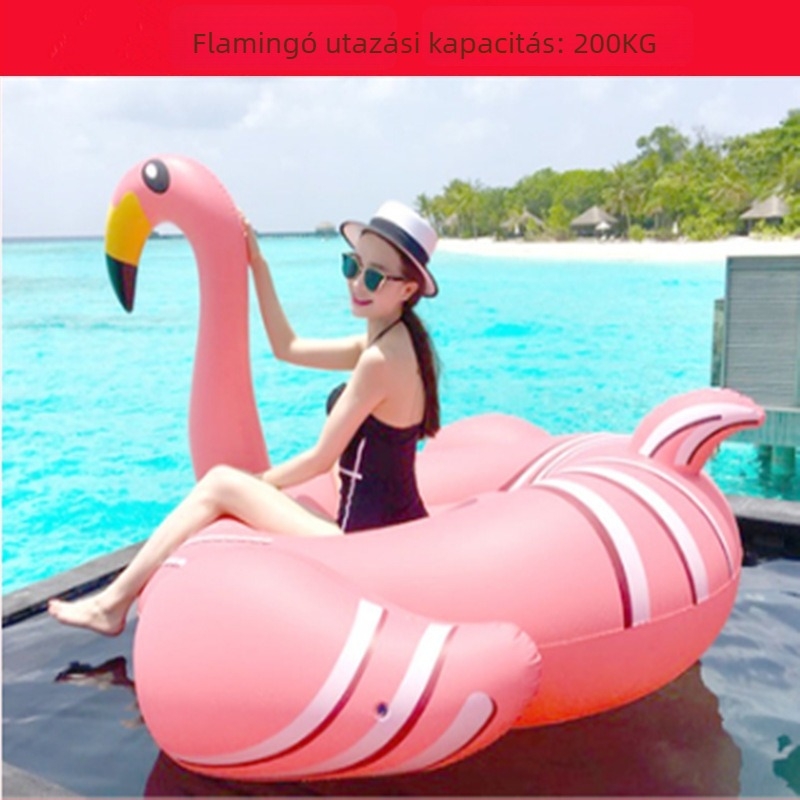 Flamingó medencés úszó - PVC anyagú, Ding Long Plastic