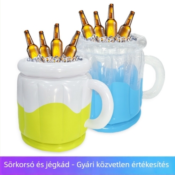 Juyi PVC felfújható sörös pohár és jégvödör – hordozható kültéri jégbár strandra, piknikre és kempingezéshez