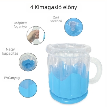 Juyi PVC felfújható sörös pohár és jégvödör – hordozható kültéri jégbár strandra, piknikre és kempingezéshez