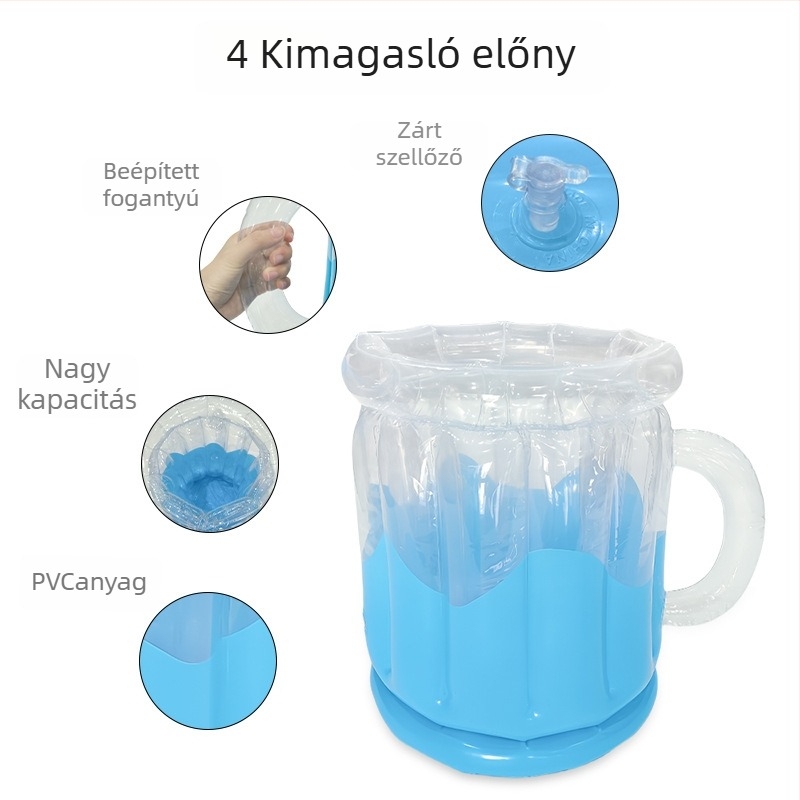 Juyi PVC felfújható sörös pohár és jégvödör – hordozható kültéri jégbár strandra, piknikre és kempingezéshez
