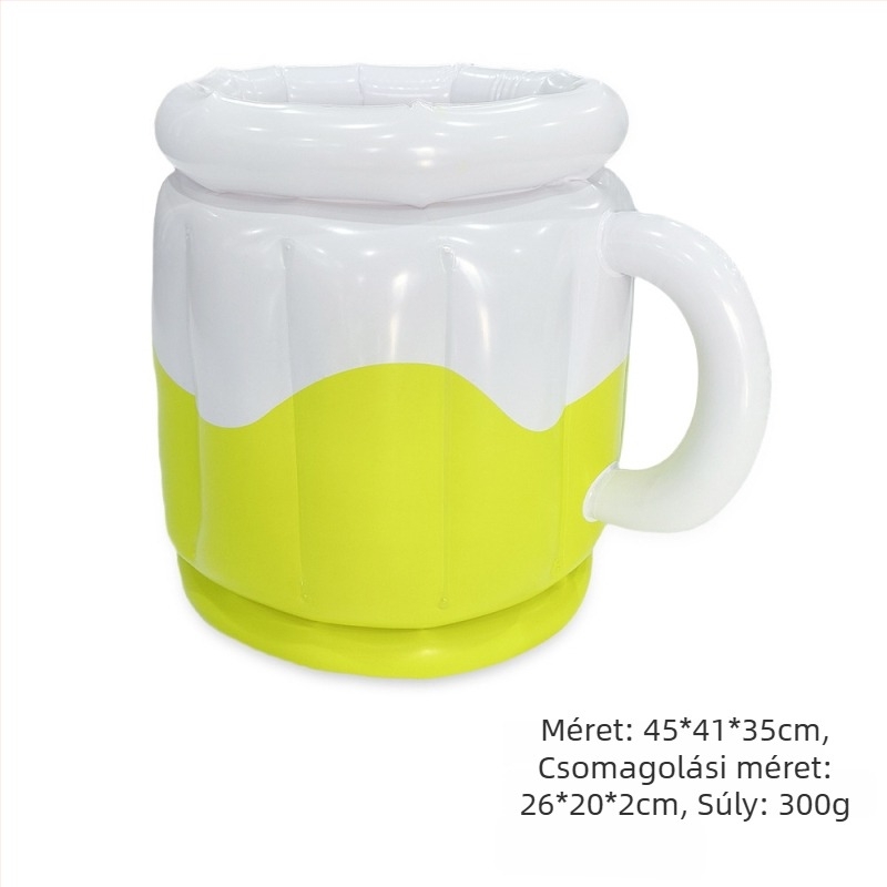 Juyi PVC felfújható sörös pohár és jégvödör – hordozható kültéri jégbár strandra, piknikre és kempingezéshez