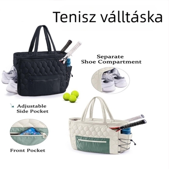 Tenisz táska – poliészter, gyémánt mintázat, kézi/egy vállon hordható, kültéri sporttáska