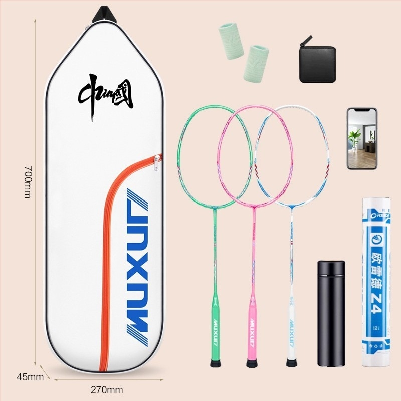 Badminton/tenisz táska - 3 darabos készlet, hátizsák-stílusú vállpántok, vízálló PU anyag, PVC bőr részletek