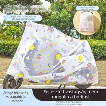 Elektromos motorkerékpár és kerékpár védőponyva (vízálló, porálló, UV-védelem, négy évszakos univerzális, megerősített)