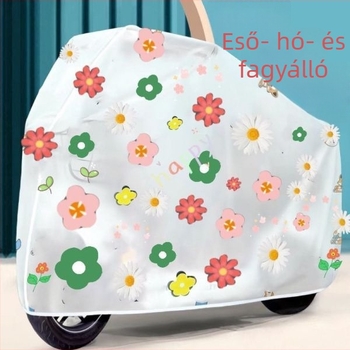 Elektromos motorkerékpár és kerékpár védőponyva (vízálló, porálló, UV-védelem, négy évszakos univerzális, megerősített)