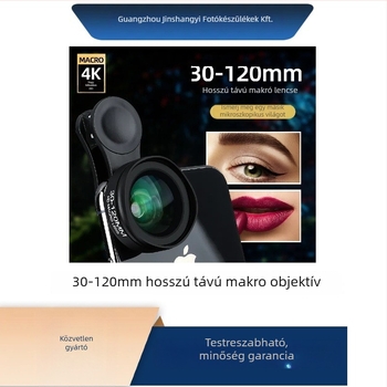 Neutral J02 makroobjektív mobiltelefonhoz – 30-120 mm fókusztávolság, alumíniumötvözet