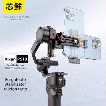 Okostelefon-klipsz DJI RS3 Mini/4 stabilizátorhoz (vízszintes és függőleges használat), alumíniumötvözet, max terhelés 2 kg