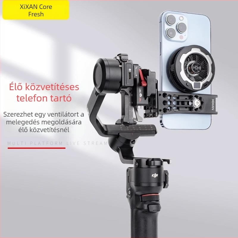 Okostelefon-klipsz DJI RS3 Mini/4 stabilizátorhoz (vízszintes és függőleges használat), alumíniumötvözet, max terhelés 2 kg