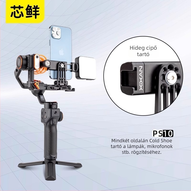 Okostelefon-klipsz DJI RS3 Mini/4 stabilizátorhoz (vízszintes és függőleges használat), alumíniumötvözet, max terhelés 2 kg
