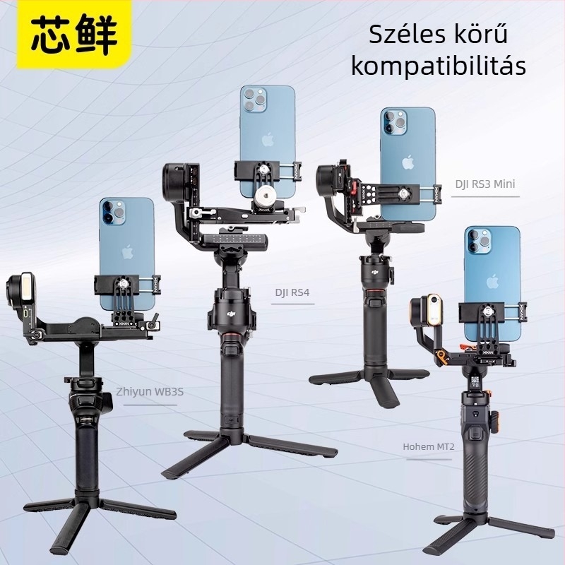 Okostelefon-klipsz DJI RS3 Mini/4 stabilizátorhoz (vízszintes és függőleges használat), alumíniumötvözet, max terhelés 2 kg